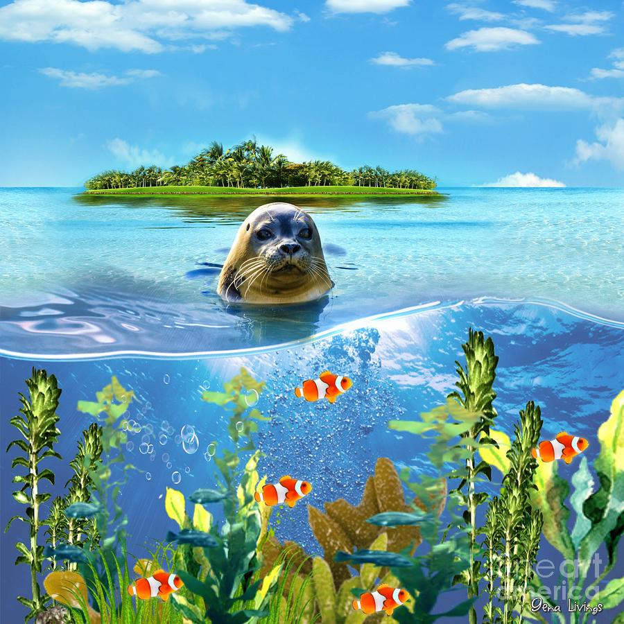 Sea Lion Surprise Digital Art by Gena Livings