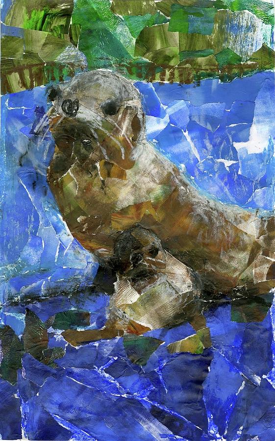 Animal Mixed Media - Sea Lions by Caleb Kim grade 2 by California Coastal Commission