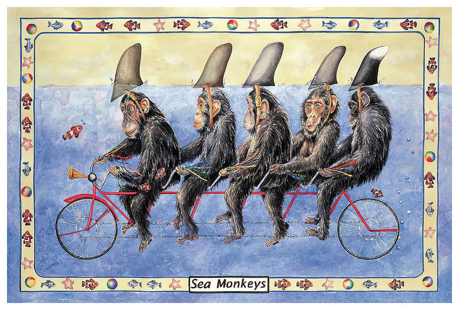 Sea Monkeys Painting by Charlsie Kelly