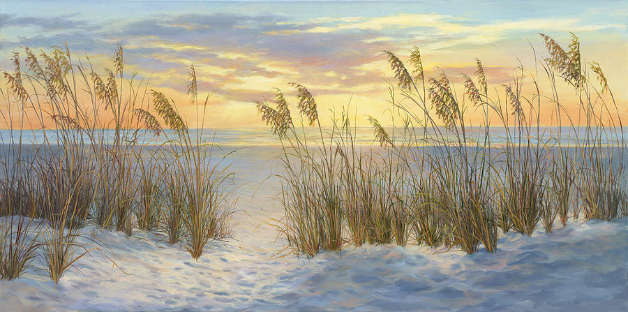 Beach Landscapes Painting - Sea Oat Sunrise by Laurie Snow Hein