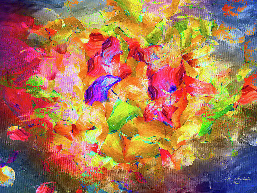 Abstract Mixed Media - Sea Of Colors by Ata Alishahi