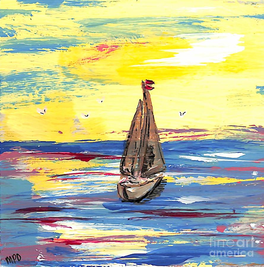 Sea Sails 3 Painting by Patty Donoghue