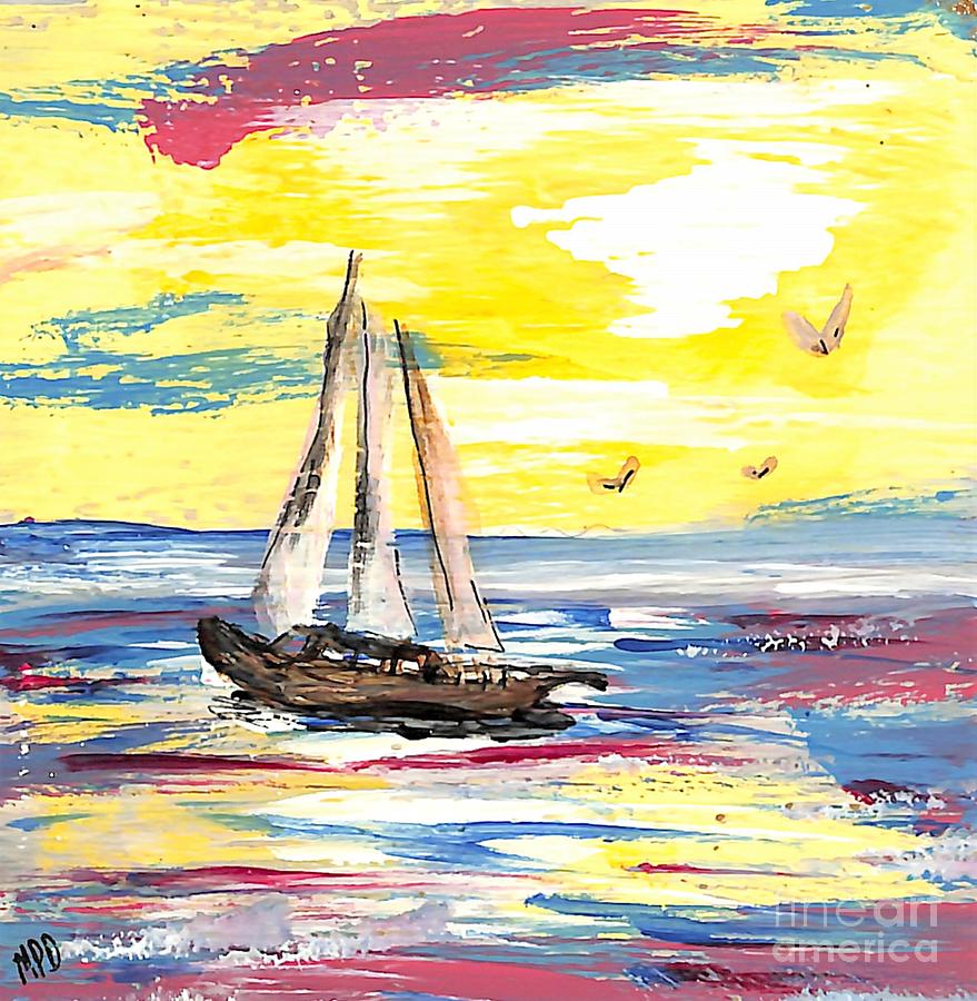 Sea Sails 4 Painting by Patty Donoghue