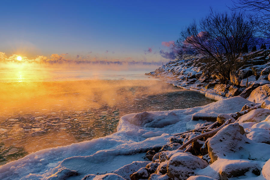 Sea Smoke Sunrise Photograph by Zach Hall - Pixels