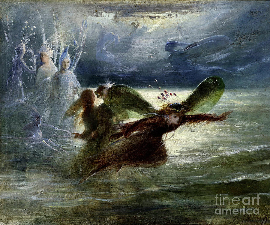 Sea Sprites, C.1870 Painting by John Anster Fitzgerald