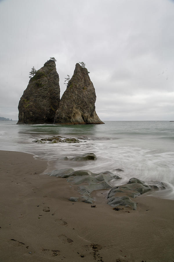 Sea Stack at Olympic National Parks Rialto Beach Vertical Photograph by Alex Mironyuk