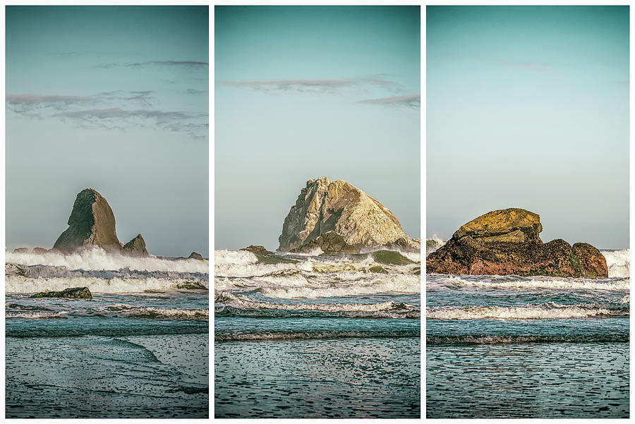 Beach Photograph - Sea Stacks Northern California Triptych by Joseph S Giacalone