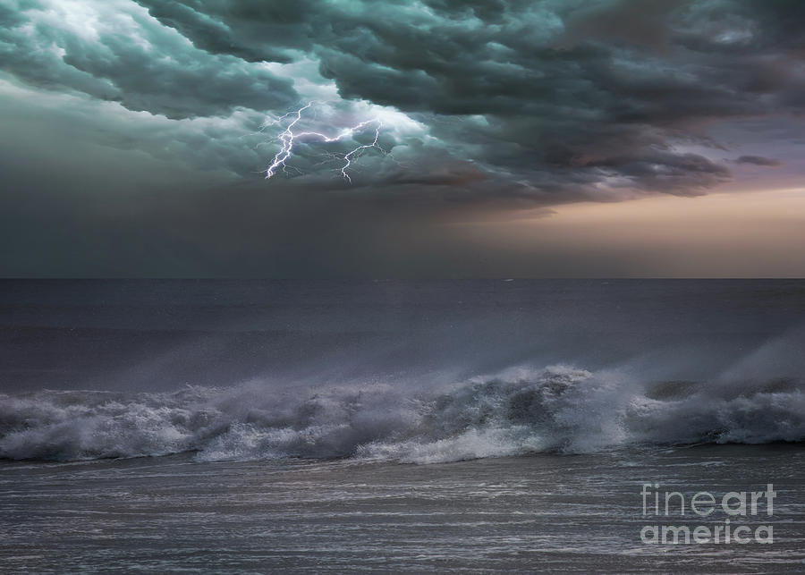 Nature Photograph - Sea Storm by Kelley Freel-Ebner