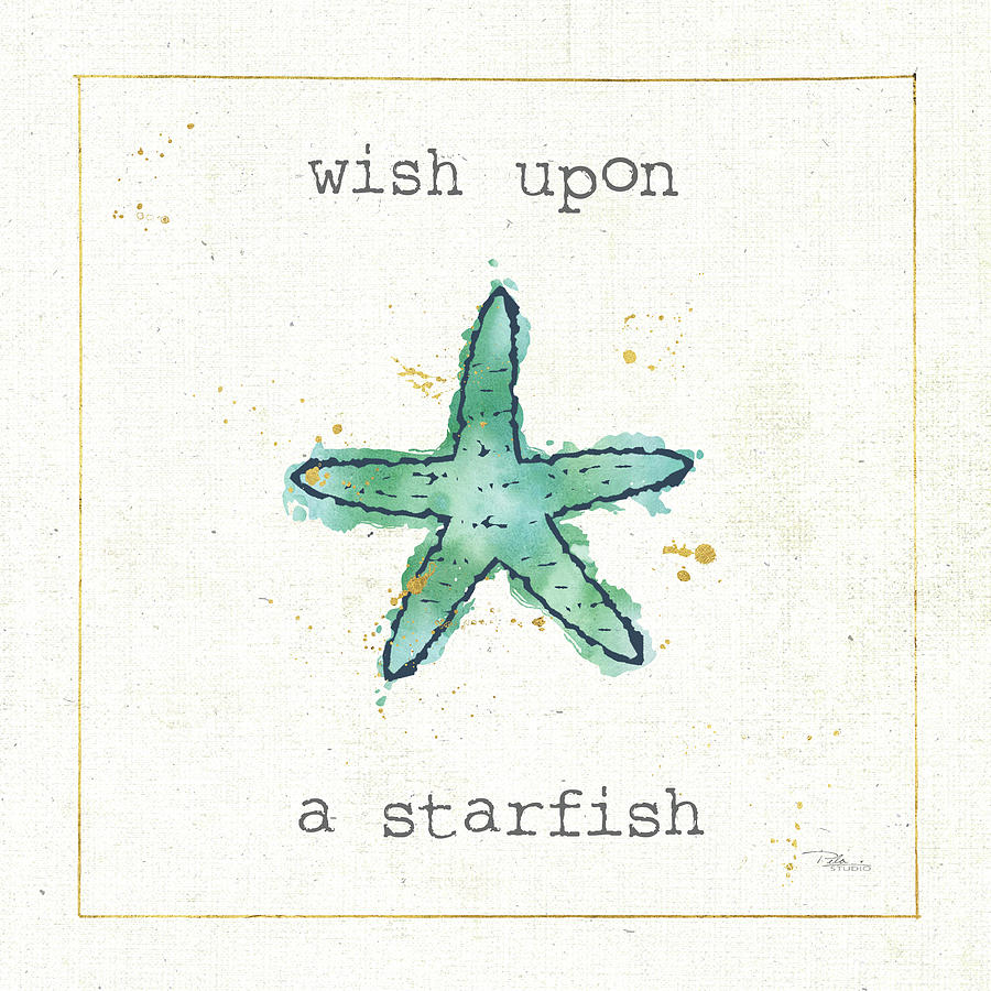 Blue Painting - Sea Treasures IIi Wish by Pela Studio Blue Painting - Sea Treasures IIi Wish by Pela Studio