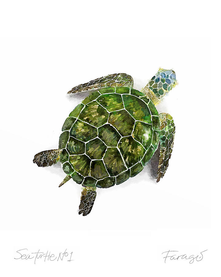 Endangered Painting - Sea Turtle #1 by Peter Farago