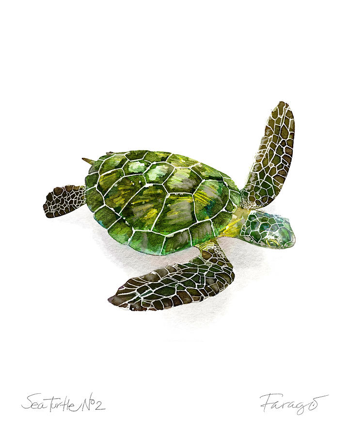 Endangered Painting - Sea Turtle #2 by Peter Farago