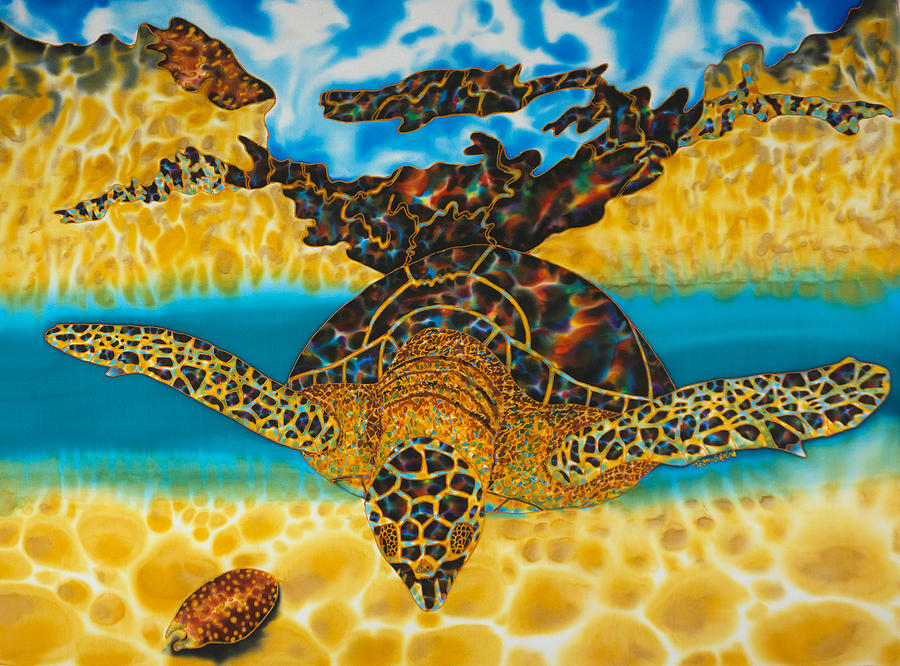 Sea Turtle and Sea Shell Painting by Daniel Jean-Baptiste