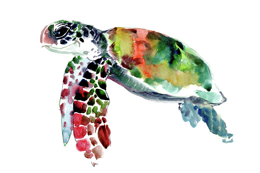 sea Turtle artwork Painting by Suren Nersisyan