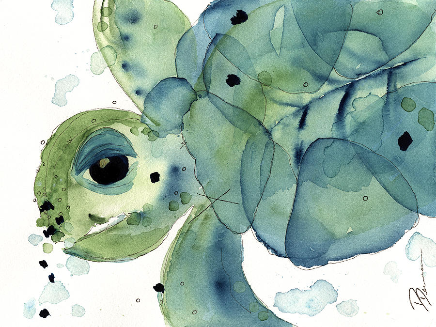 Sea Turtle Painting by Dawn Derman