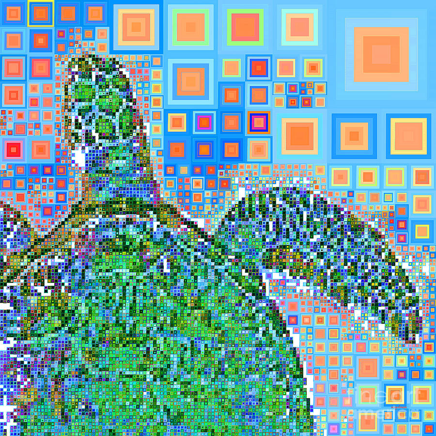 Sea Turtle in Abstract Squares 20190202sq p168 Photograph by Wingsdomain Art and Photography