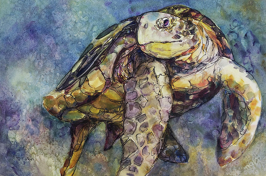 Sea Turtle Painting by Kim Smith - Fine Art America