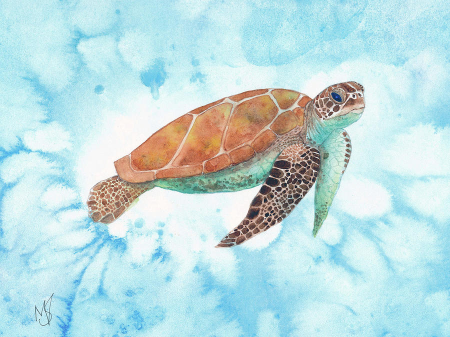 Sea Turtle Painting by Marie Stone-van Vuuren - Fine Art America