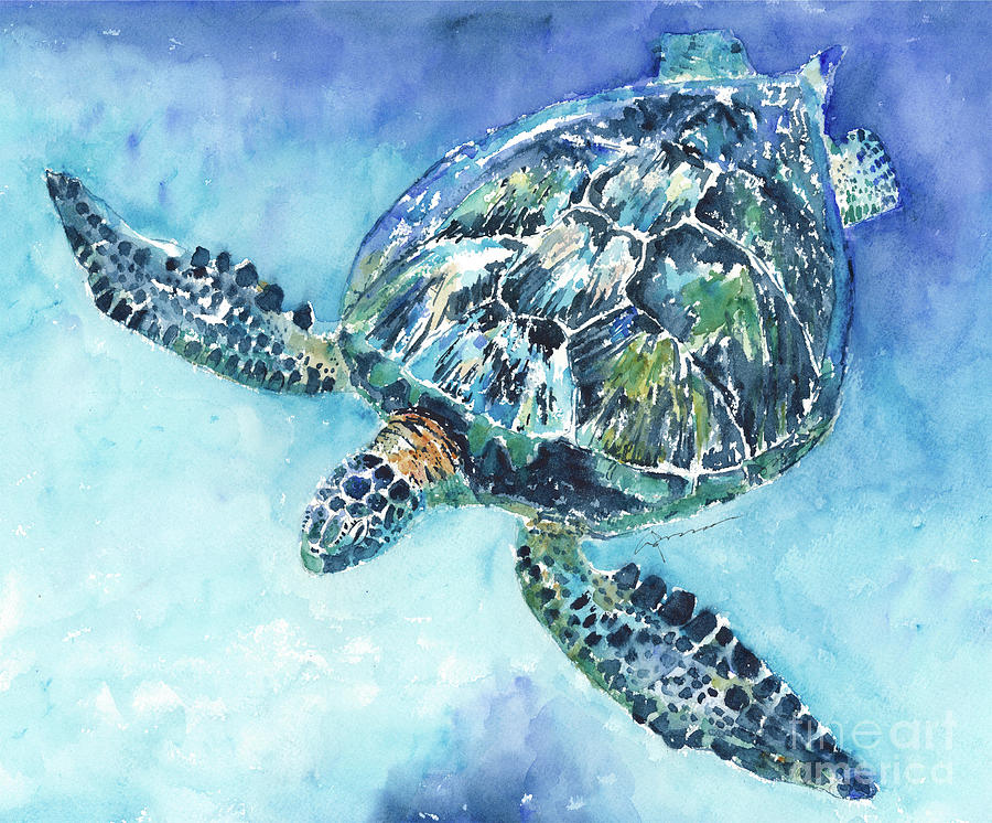Sea Turtle No. 21 Painting by Claudia Hafner