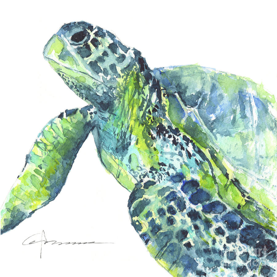 Sea Turtle No 23 Painting by Claudia Hafner