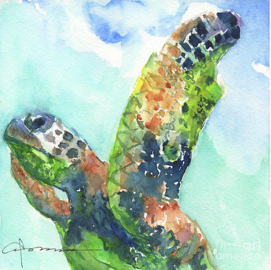Sea Turtle No. 27 Painting by Claudia Hafner