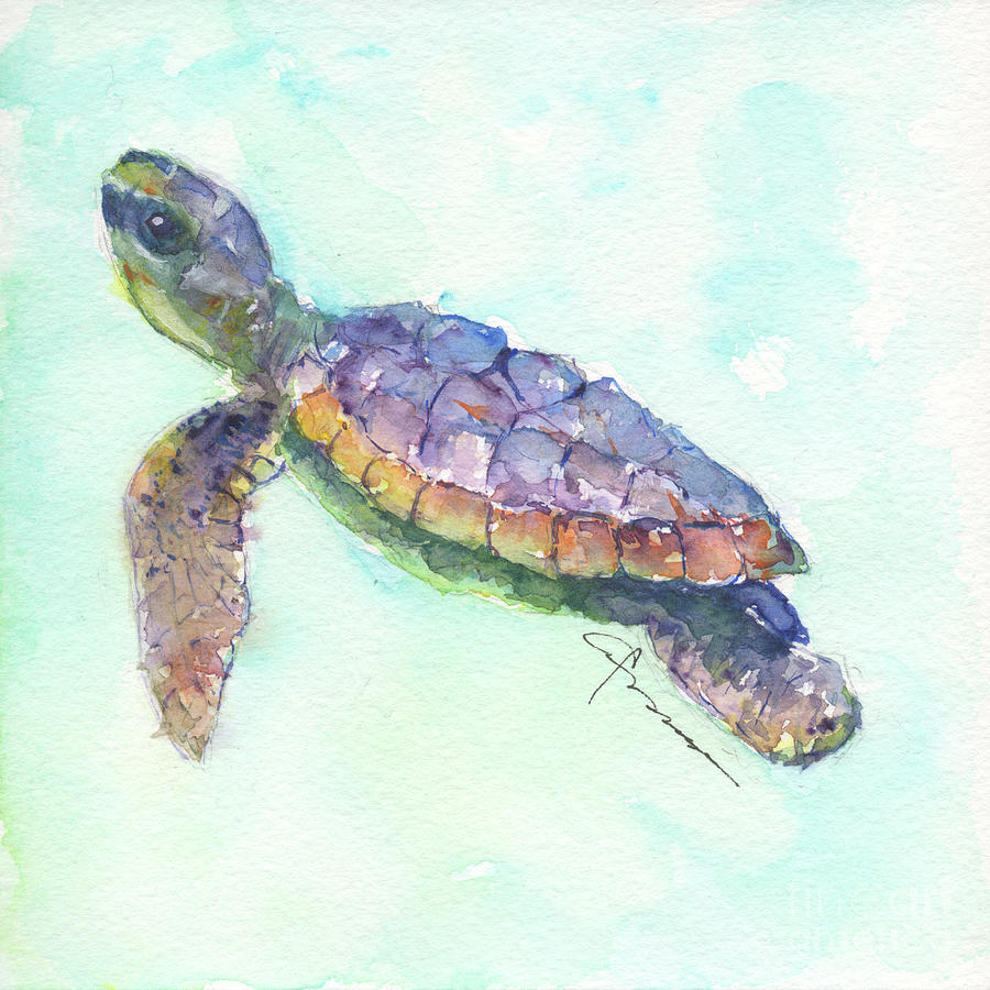 Sea Turtle No. 28 Painting by Claudia Hafner