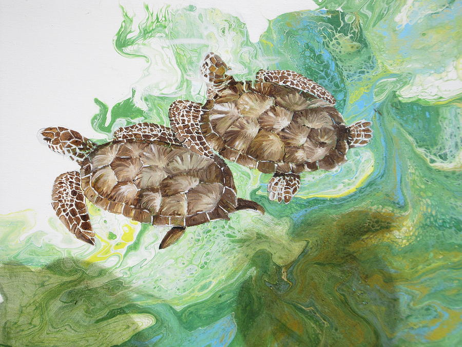 Sea Turtles Painting by Teresa Smith