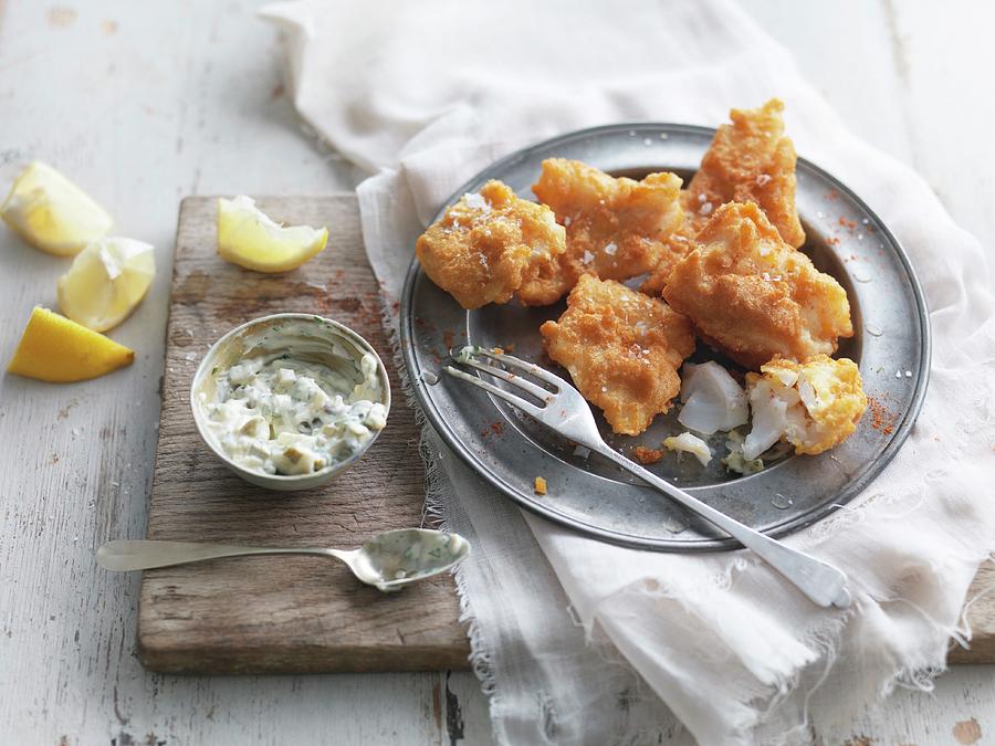 Sea Wolf Fish Nuggets With Tartare Sauce Photograph by Jonathan Gregson