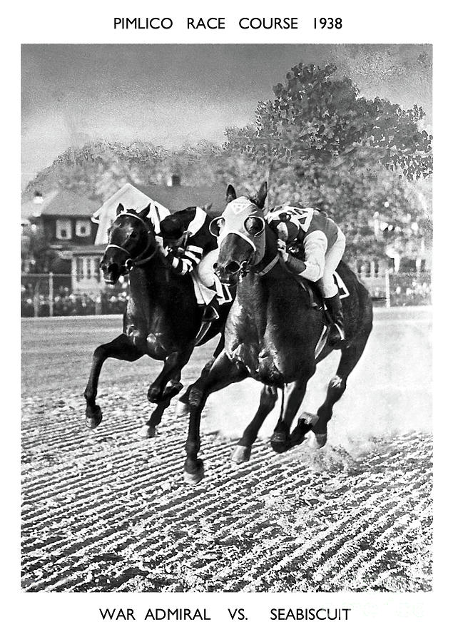 Seabiscuit Mixed Media - Seabiscuit vs War Admiral, Match of the Century, Pimlico, 1938 by Thomas Pollart Seabiscuit Mixed Media - Seabiscuit vs War Admiral, Match of the Century, Pimlico, 1938 by Thomas Pollart