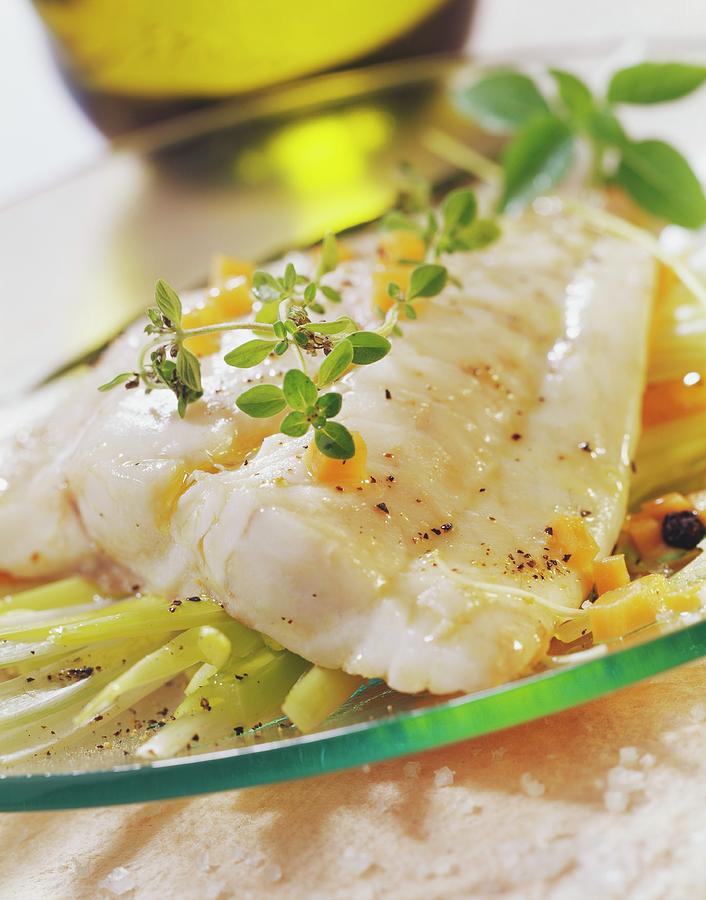 Seabream Fillets With Stewed Fennel Photograph by Asset