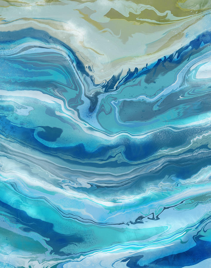 Water Painting - Seafoam 2 by Fab Funky