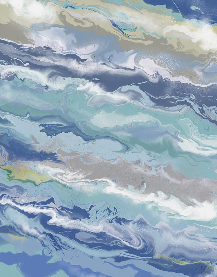 Water Painting - Seafoam 4 by Fab Funky