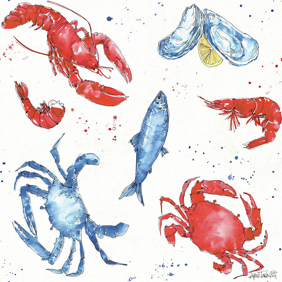 Animals Painting - Seafood Shanty Step 08 by Anne Tavoletti Animals Painting - Seafood Shanty Step 08 by Anne Tavoletti