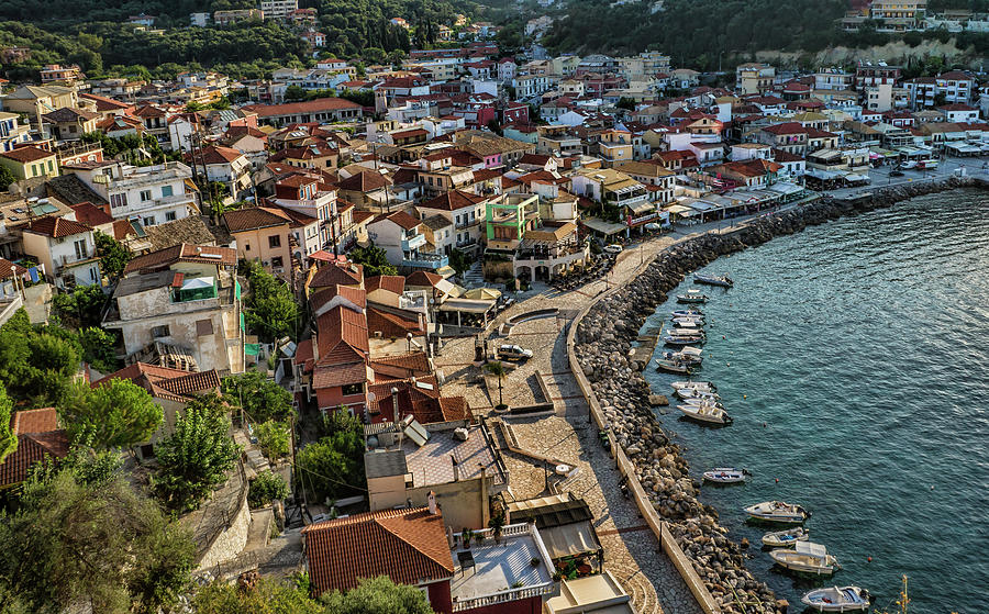 Seafront At Parga Photograph by Mike Matthews Photography