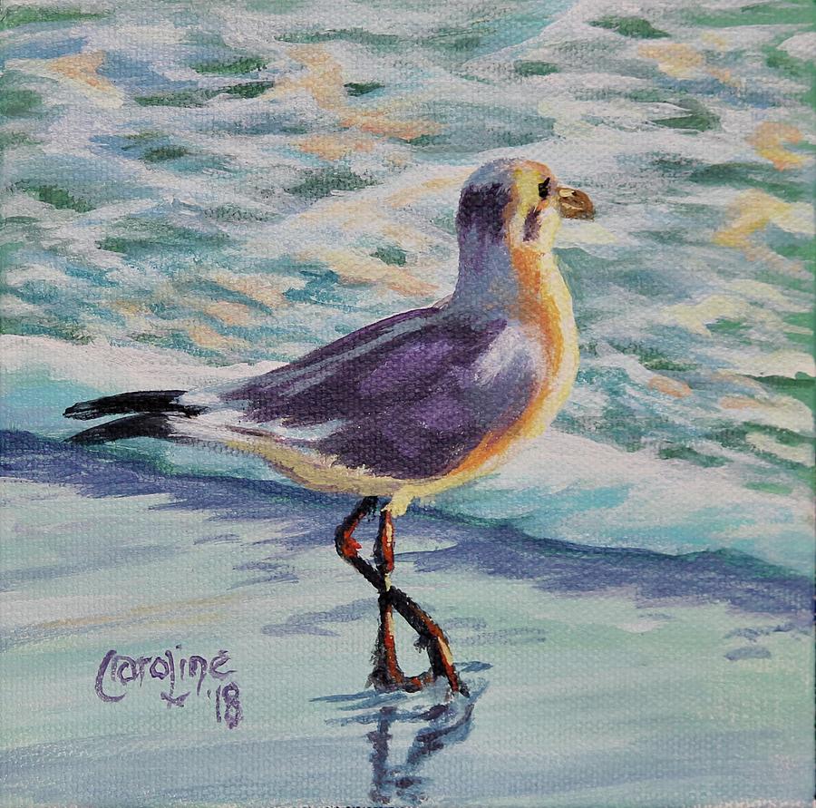 Seagull at Sunrise II Painting by Caroline Conkin - Fine Art America