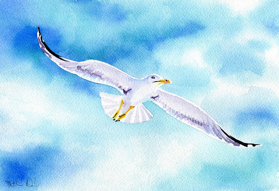 Seagull Painting by Dora Hathazi Mendes