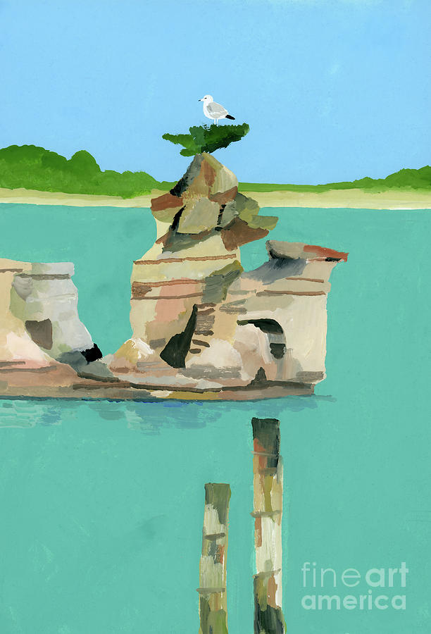 Seagull Resting Painting by Hiroyuki Izutsu
