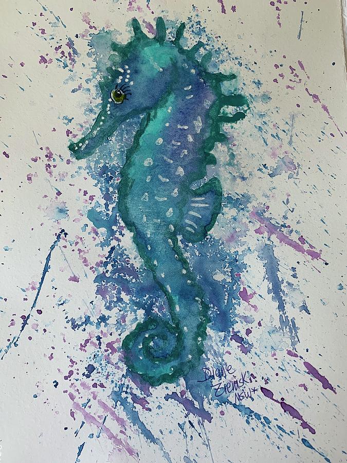 Seahorse Painting by Diane Ziemski