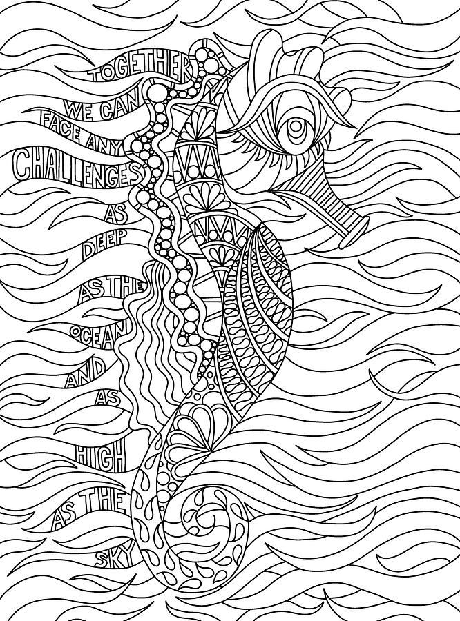 Seahorse Drawing - Seahorse by Kathy G. Ahrens