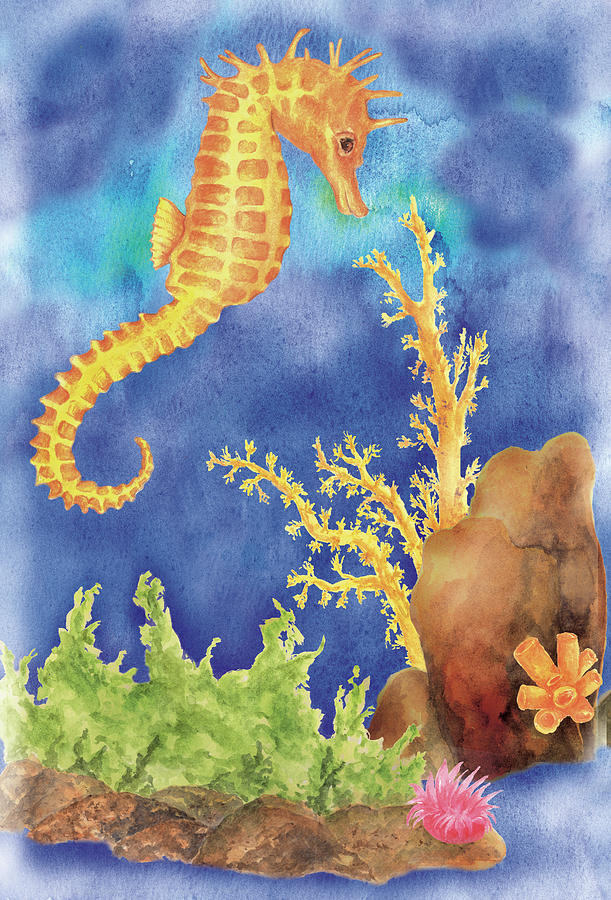 Seahorse Painting - Seahorse by Maria Trad