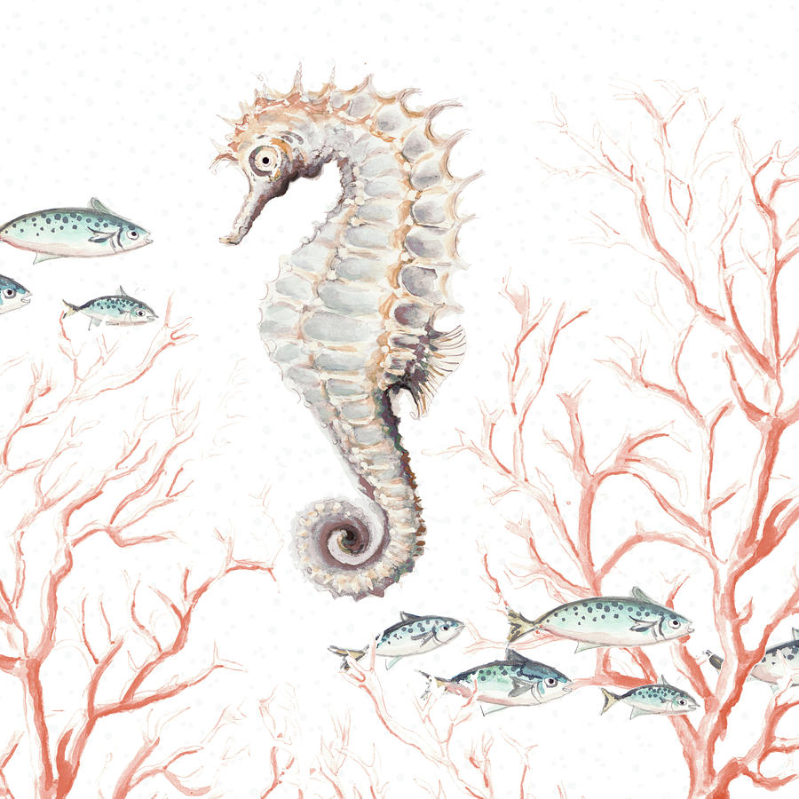 Seahorse Painting - Seahorse On Coral by Patricia Pinto