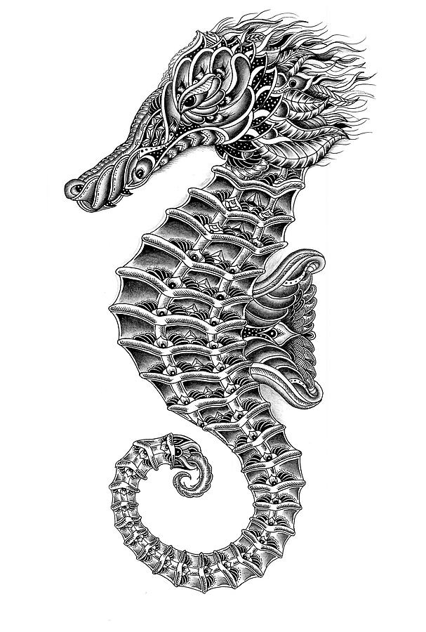 Seahorse Painting - Seahorse by Rvaldevi
