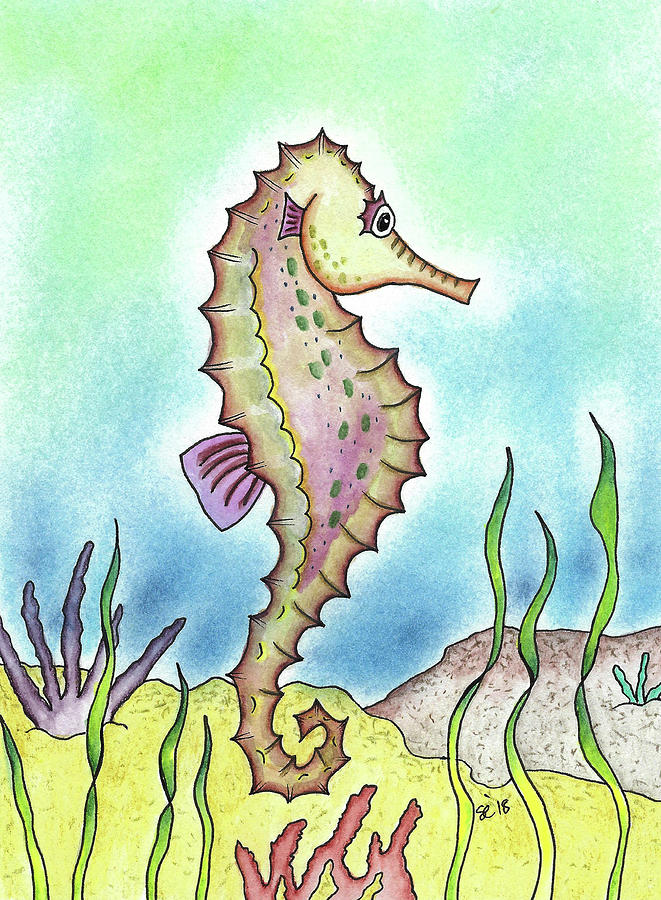 Seahorse Painting by Susan Campbell