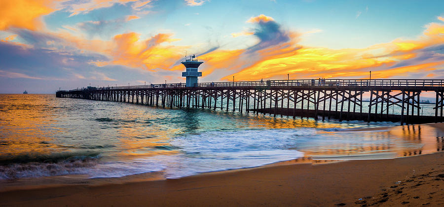Seal Beach Pier at Sunset Photograph by Donald Pash