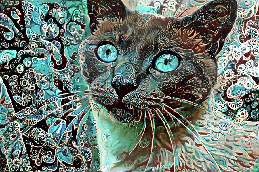 Seal Point Siamese Cat  Digital Art by Peggy Collins