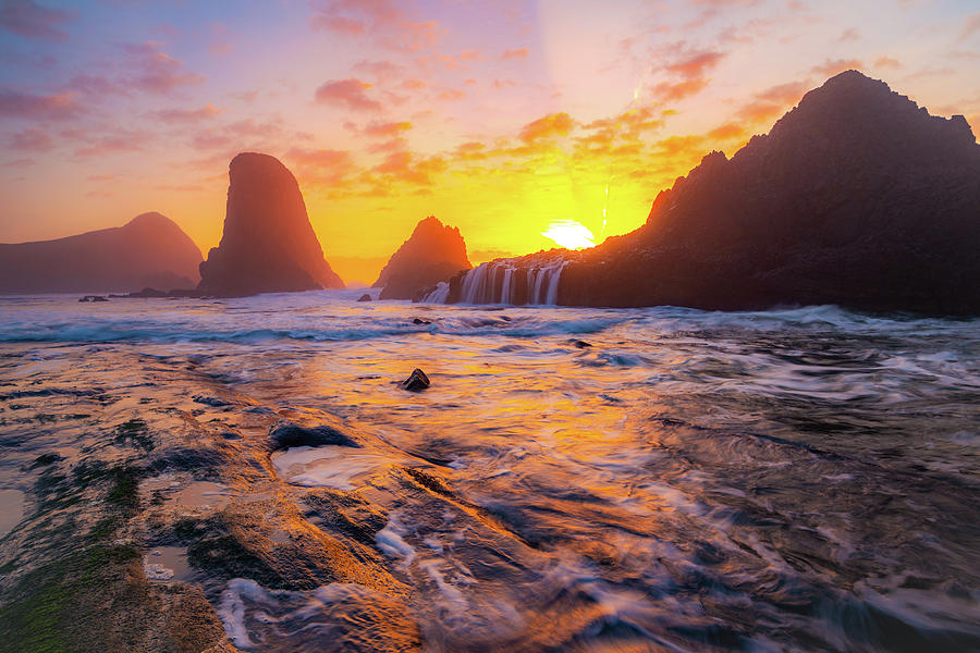 Seal Rock Beach Sunset Photograph by Gary Kochel