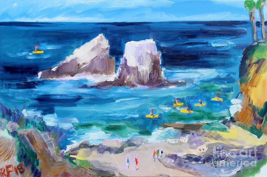 Seal Rock, Laguna Painting by Richard Fox