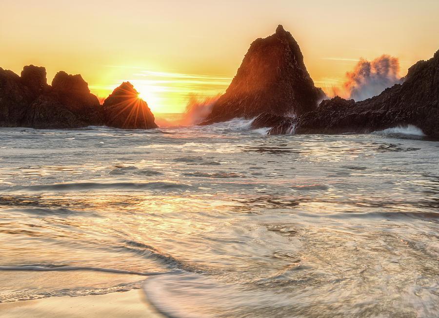 Sunset Photograph - Seal Rock  by Russell Pugh