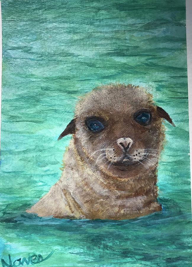 Seal Sweetie Painting by Deborah Naves