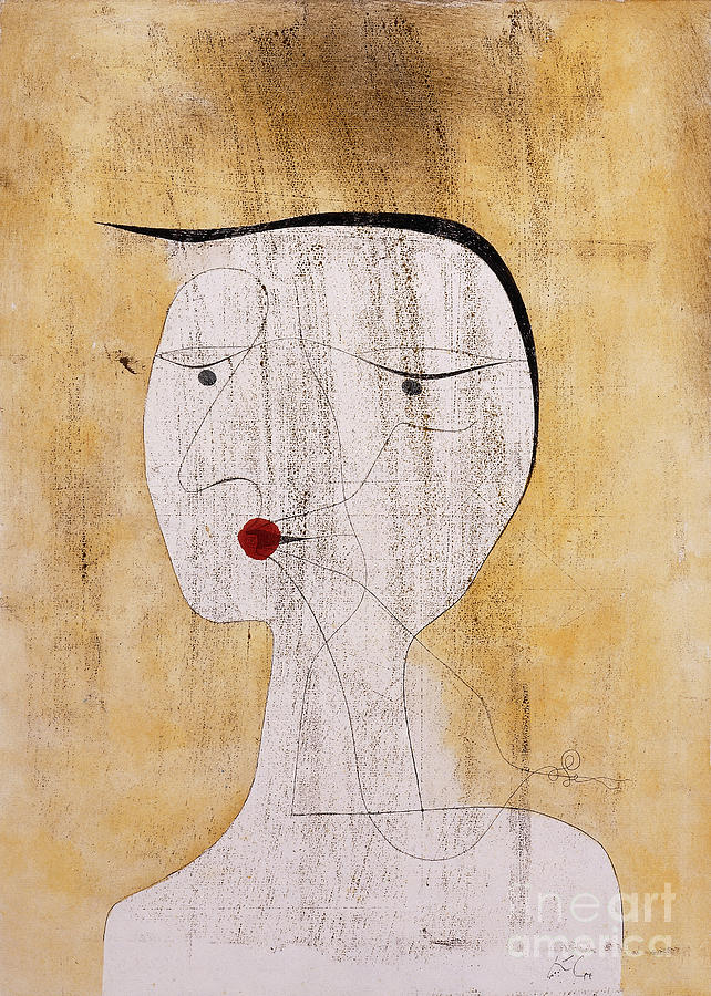 Sealed Woman; Versiegelte Dame, 1930 Watercolour And Pen And Ink On Ingres Laid Paper Laid Down On Th Painting by Paul Klee