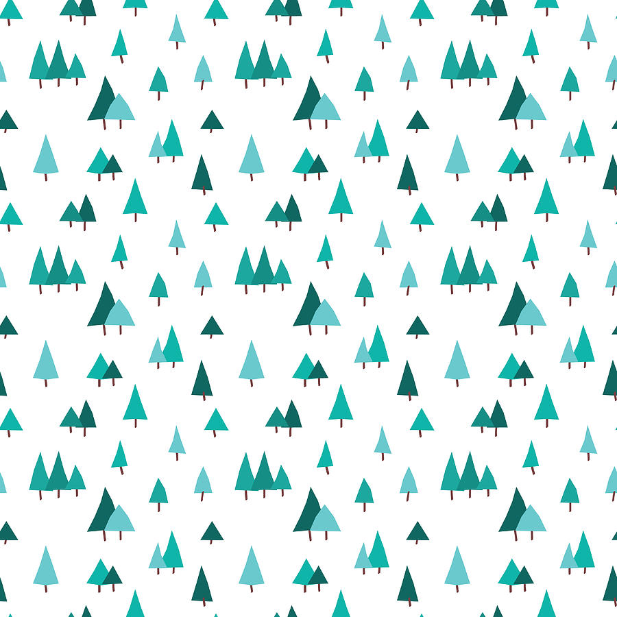 Seamless Forest Pattern Digital Art by Mike Taylor